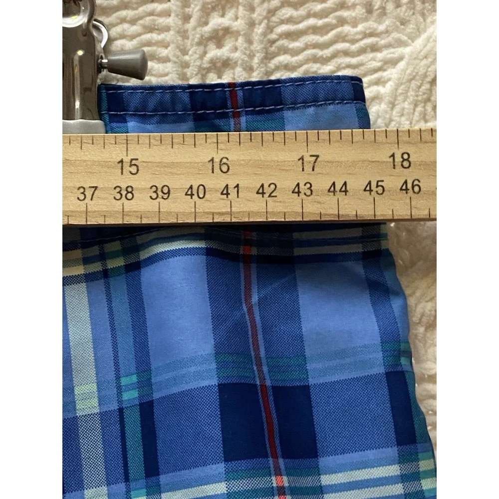 Nautica‎ Swim Trunks Mens 36 Blue Plaid Surf Board Shorts EUC